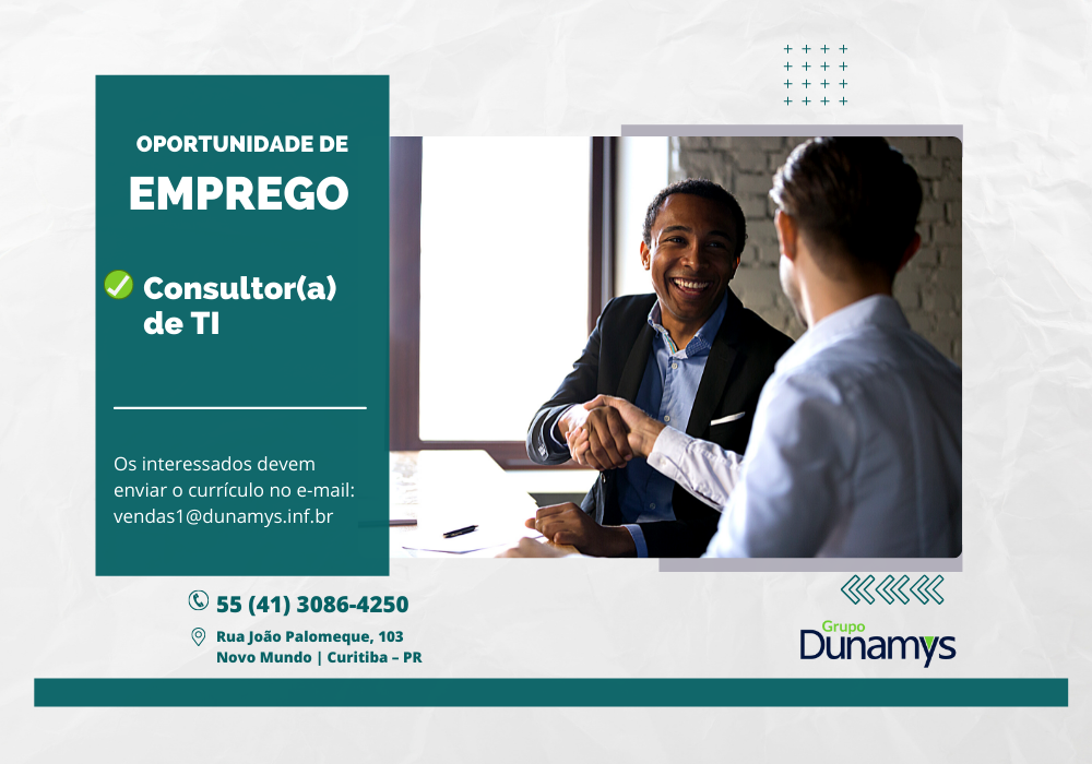 Os interessados devem enviar o currículo no e-mail Vilma@dunamys.inf.br (5) Os interessados devem enviar o currículo no e-mail Vilma@dunamys.inf.br (5)